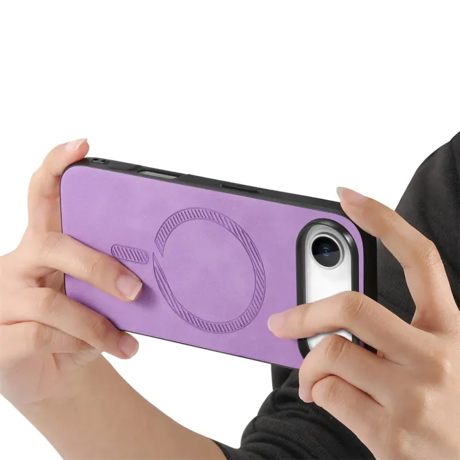 Coque iPhone Air Imitation Cuir Compatible MagSafe