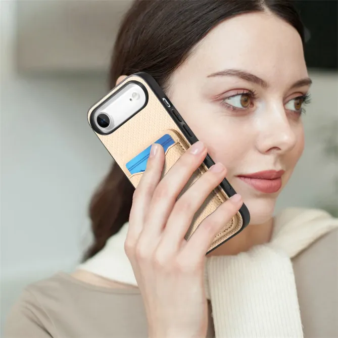 Coque iPhone Air avec Porte-Cartes et Béquille, Finition Tissée