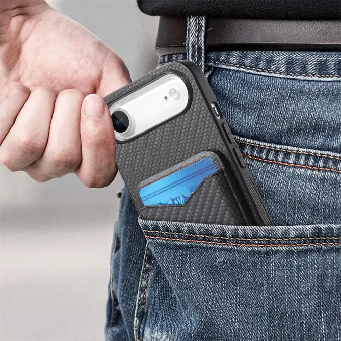 Coque iPhone Air avec Porte-Cartes et Béquille, Finition Tissée