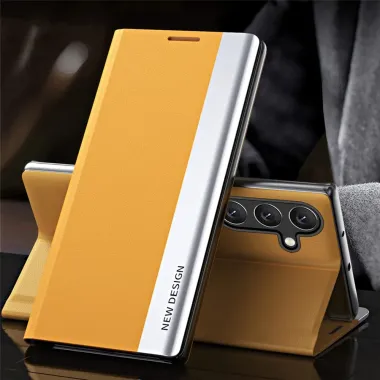 Etui iPhone Air Business effet cuir Magnet Jaune - photo 6