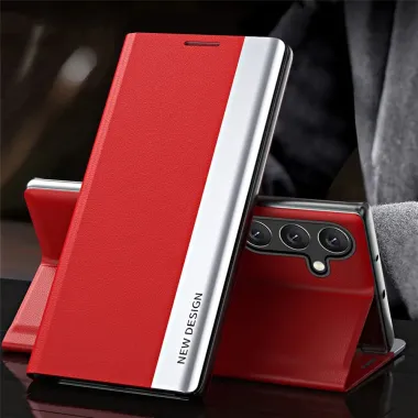 Etui iPhone Air Business effet cuir Magnet Rouge - photo 10