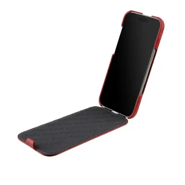 Étui iPhone Air Rabat Vertical Cuir Véritable Rouge - photo 22