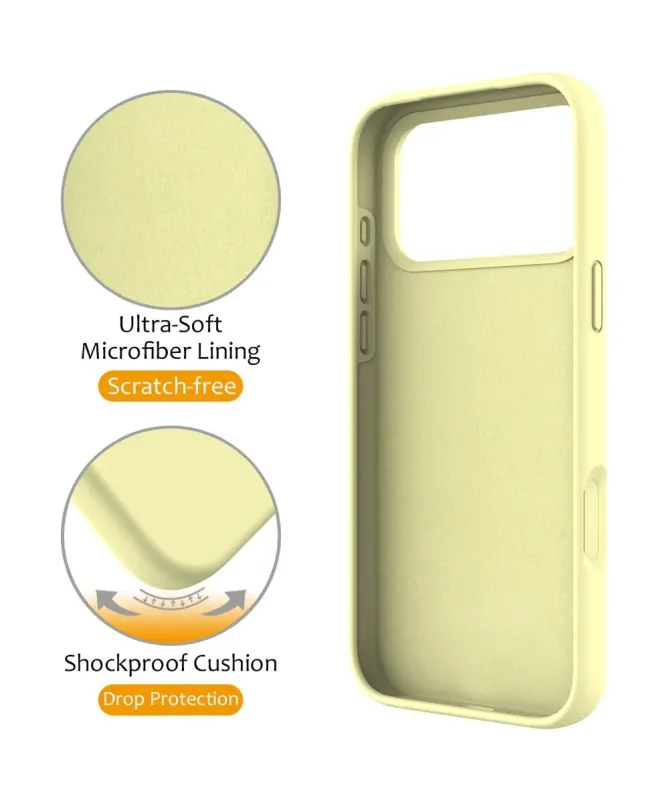 Coque iPhone 17 Pro Silicone MagSafe avec Anneau-Support