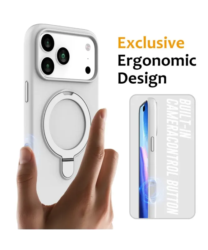 Coque iPhone 17 Pro Silicone MagSafe avec Anneau-Support