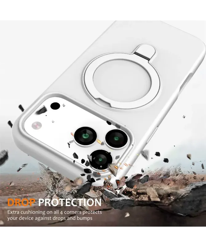 Coque iPhone 17 Pro Silicone MagSafe avec Anneau-Support