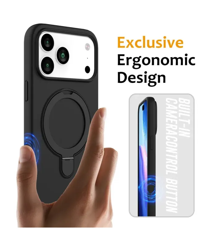 Coque iPhone 17 Pro Silicone MagSafe avec Anneau-Support