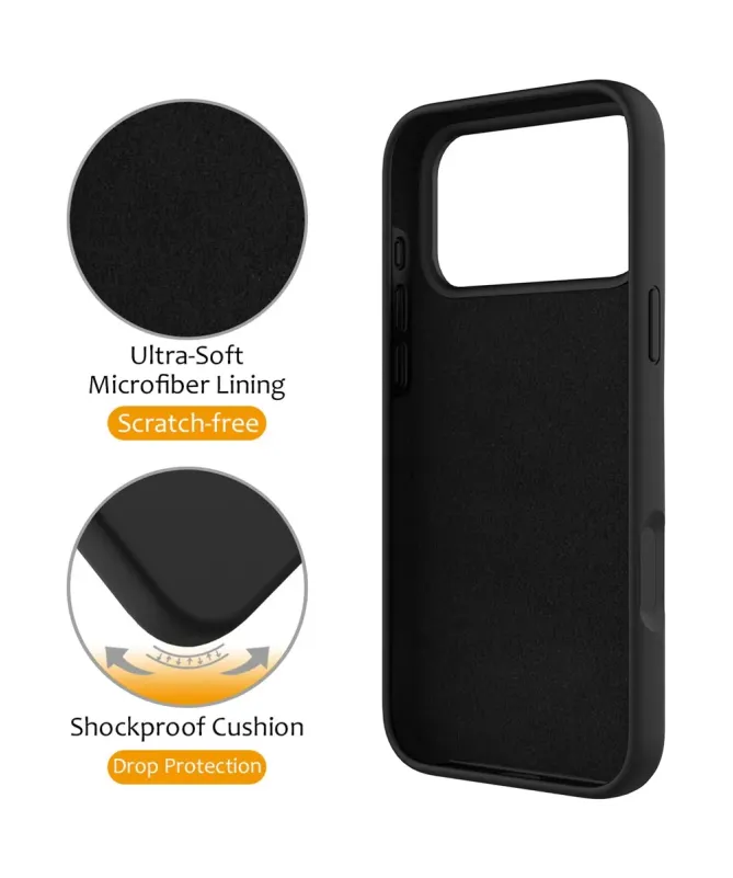 Coque iPhone 17 Pro Silicone MagSafe avec Anneau-Support