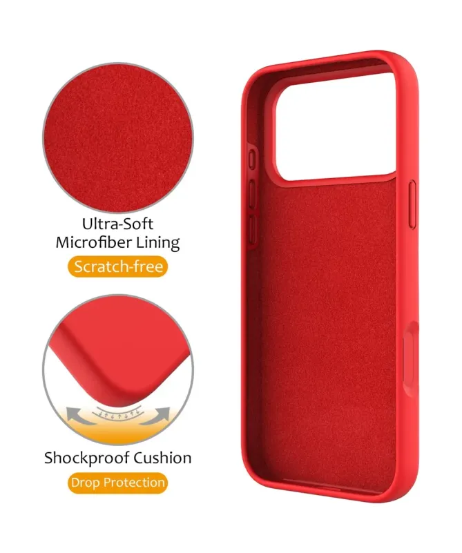 Coque iPhone 17 Pro Silicone MagSafe avec Anneau-Support