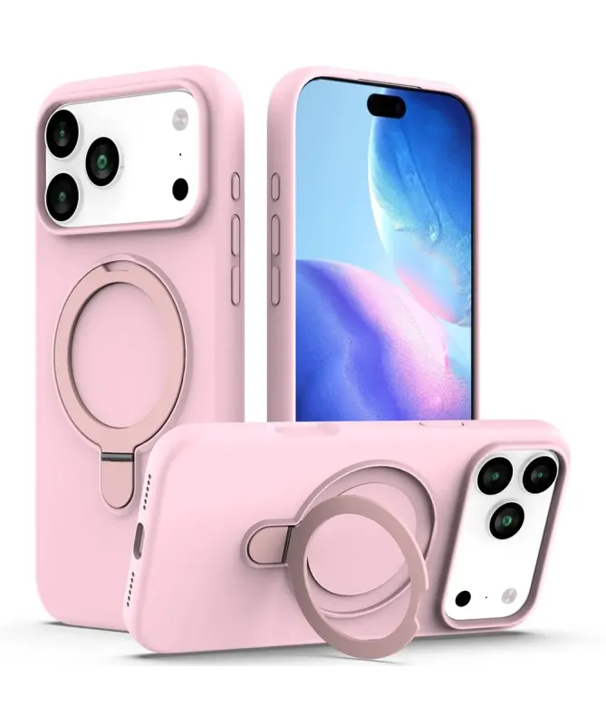 Coque iPhone 17 Pro Silicone MagSafe avec Anneau-Support