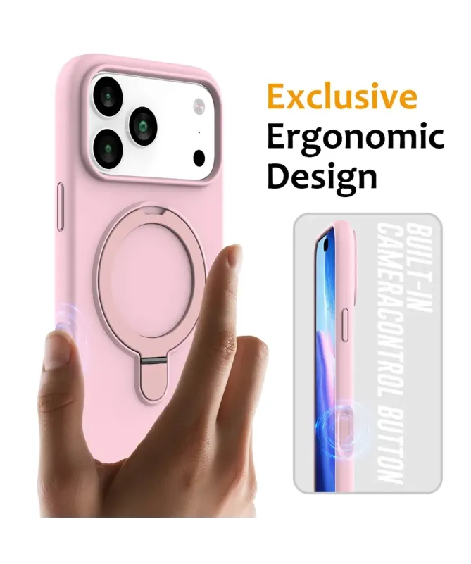 Coque iPhone 17 Pro Silicone MagSafe avec Anneau-Support