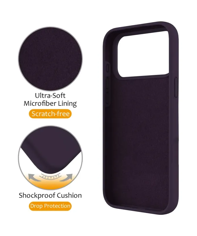 Coque iPhone 17 Pro Silicone MagSafe avec Anneau-Support