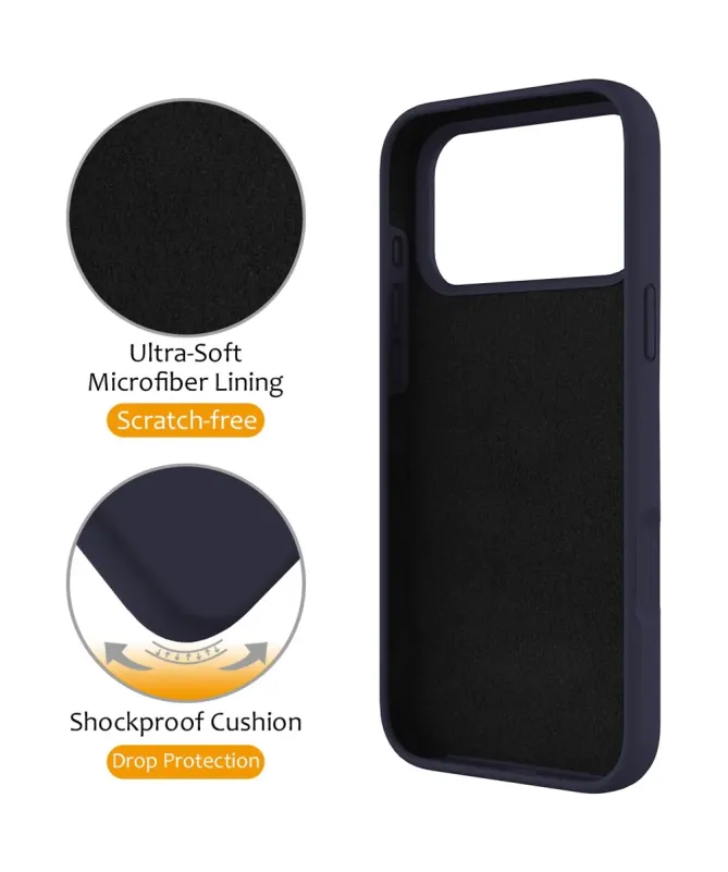 Coque iPhone 17 Pro Silicone MagSafe avec Anneau-Support