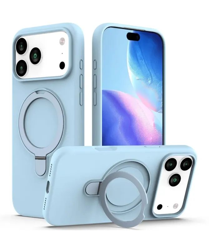 Coque iPhone 17 Pro Silicone MagSafe avec Anneau-Support