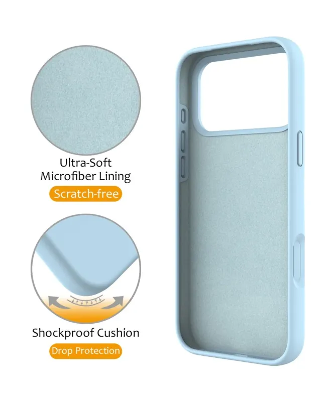 Coque iPhone 17 Pro Silicone MagSafe avec Anneau-Support