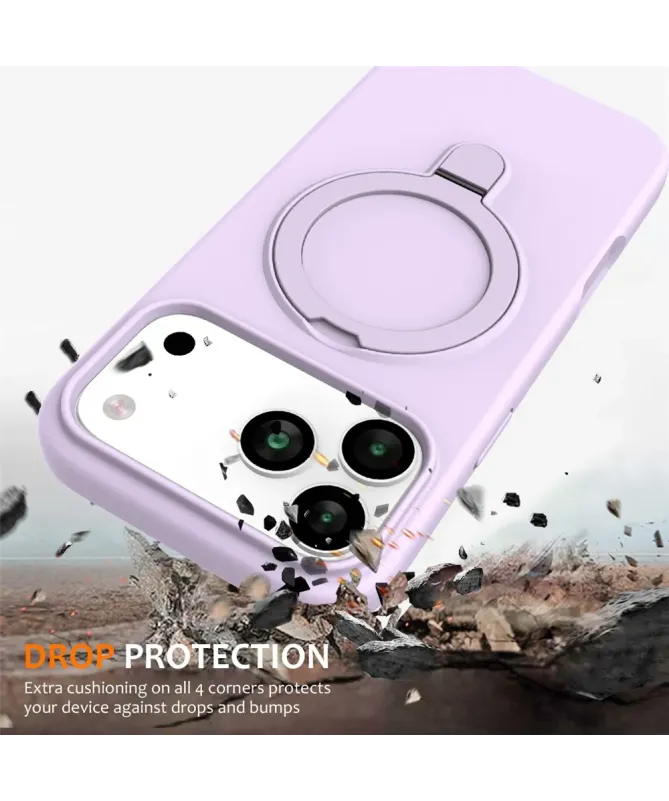 Coque iPhone 17 Pro Silicone MagSafe avec Anneau-Support