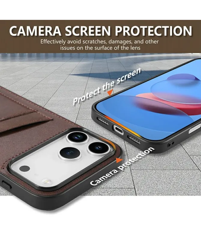 Coque iPhone 17 Pro Porte-Carte Effet Cuir