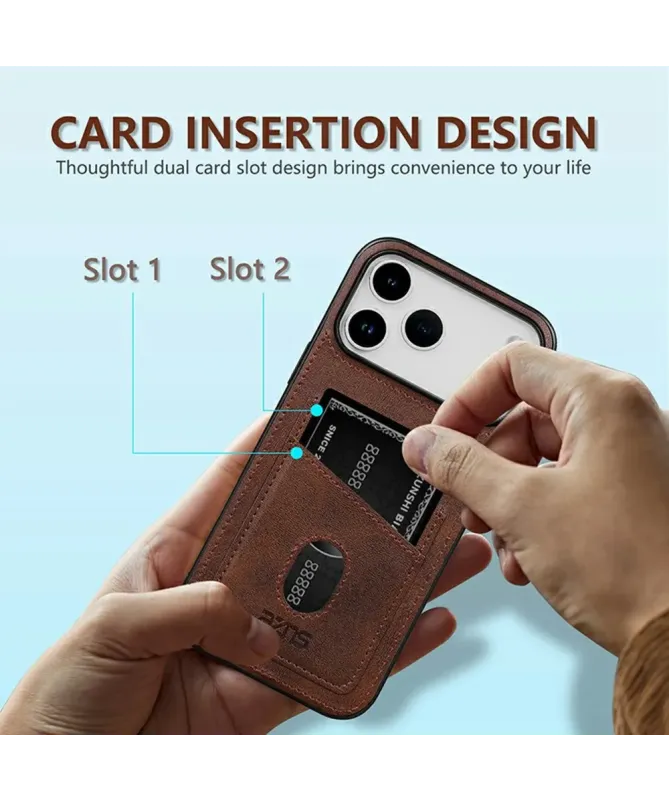 Coque iPhone 17 Pro Porte-Carte Effet Cuir