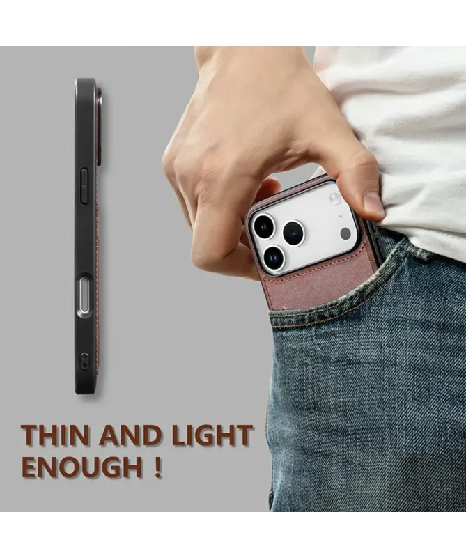 Coque iPhone 17 Pro Porte-Carte Effet Cuir