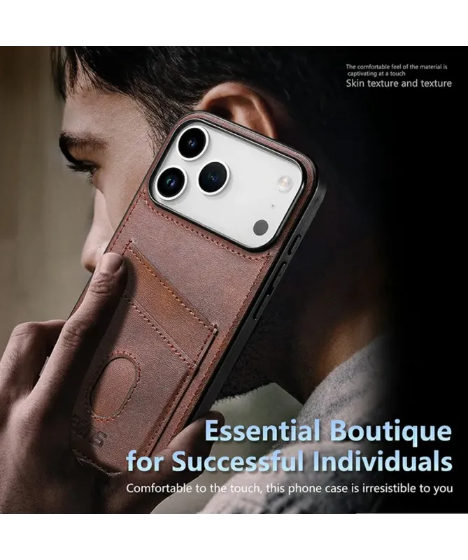 Coque iPhone 17 Pro Porte-Carte Effet Cuir