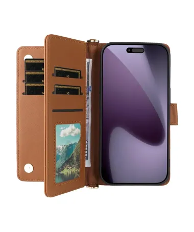 Housse iPhone 17 Pro Bandoulière Matelassée Marron Clair - photo 24