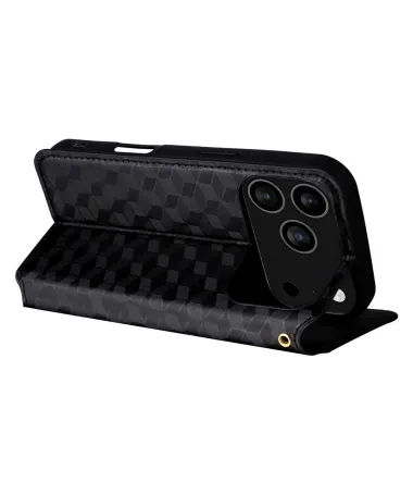 Housse Portefeuille iPhone 17 Pro Motif Géométrique 3D