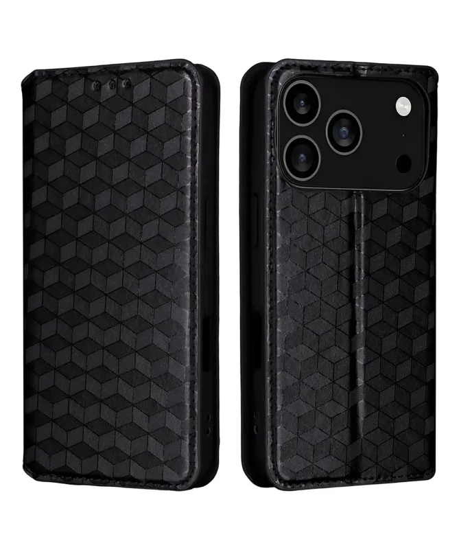 Housse Portefeuille iPhone 17 Pro Motif Géométrique 3D