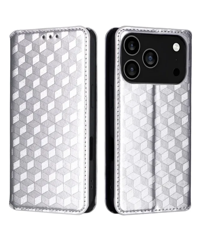 Housse Portefeuille iPhone 17 Pro Motif Géométrique 3D