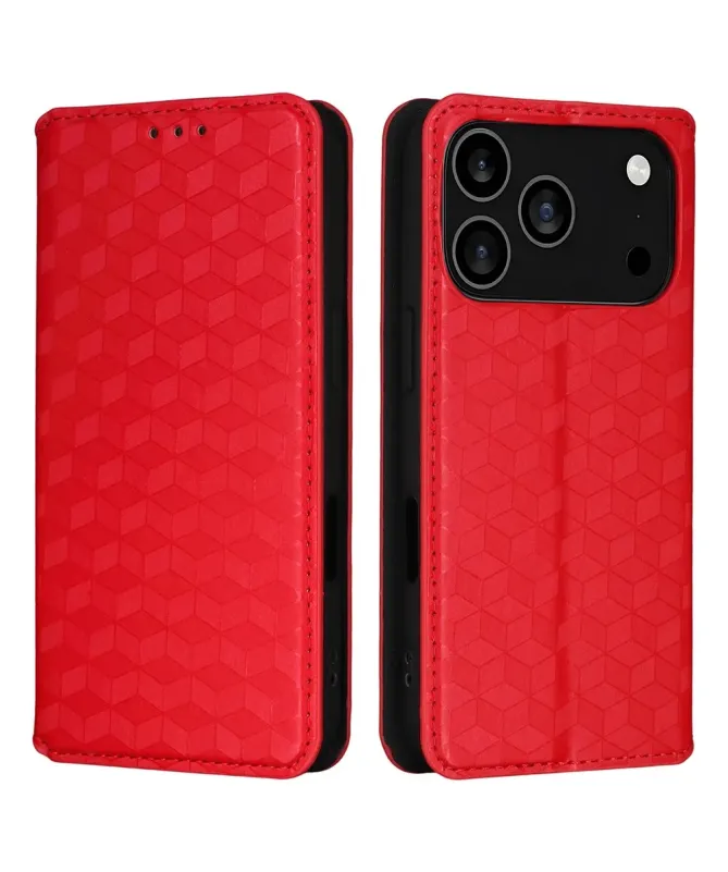 Housse Portefeuille iPhone 17 Pro Motif Géométrique 3D