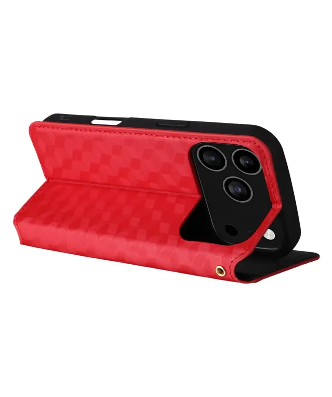 Housse Portefeuille iPhone 17 Pro Motif Géométrique 3D