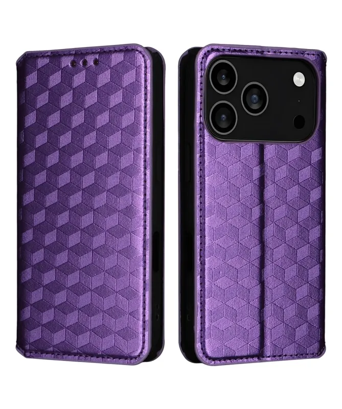 Housse Portefeuille iPhone 17 Pro Motif Géométrique 3D