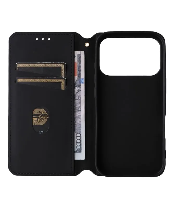 Housse Portefeuille iPhone 17 Pro Motif Géométrique 3D