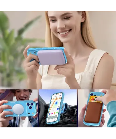 Coque iPhone 17 Pro Paillettes | ONDA Bleu clair - photo 7