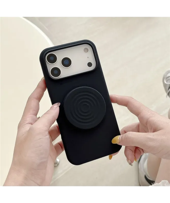 Coque iPhone 17 Pro Silicone avec Support Rétractable