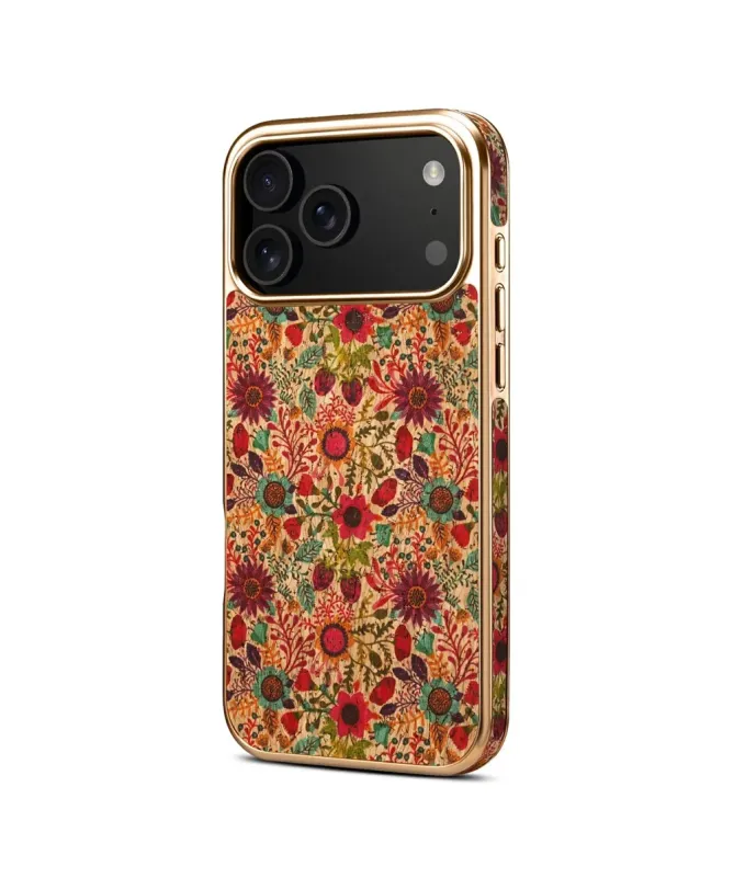 Coque iPhone 17 Pro "Fleurs d'Automne" Dorée