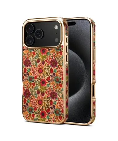 Coque iPhone 17 Pro "Fleurs d'Automne" Dorée