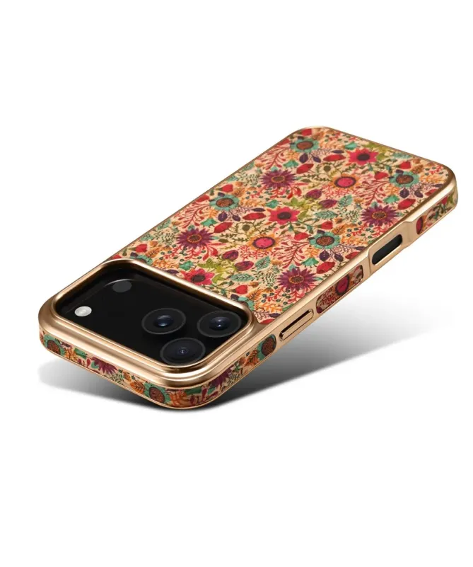 Coque iPhone 17 Pro "Fleurs d'Automne" Dorée
