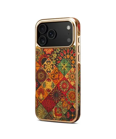 Coque iPhone 17 Pro "Mosaïque Bohème" Dorée