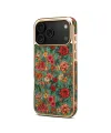 Coque iPhone 17 Pro "Tapisserie Florale" Dorée