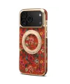 Coque iPhone 17 Pro "Bouquet Écarlate" avec Anneau-Support Doré