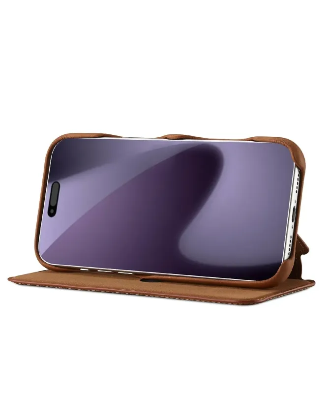 Coque iPhone 17 Pro LC.IMEEKE avec rabat simili cuir