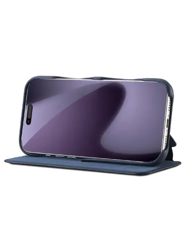 Coque iPhone 17 Pro LC.IMEEKE avec rabat simili cuir Bleu marine - photo 35