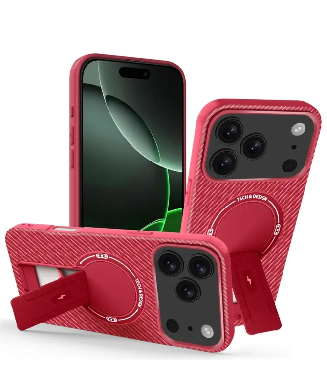 Coque iPhone 17 Pro Fibre de Carbone avec Support MagSafe