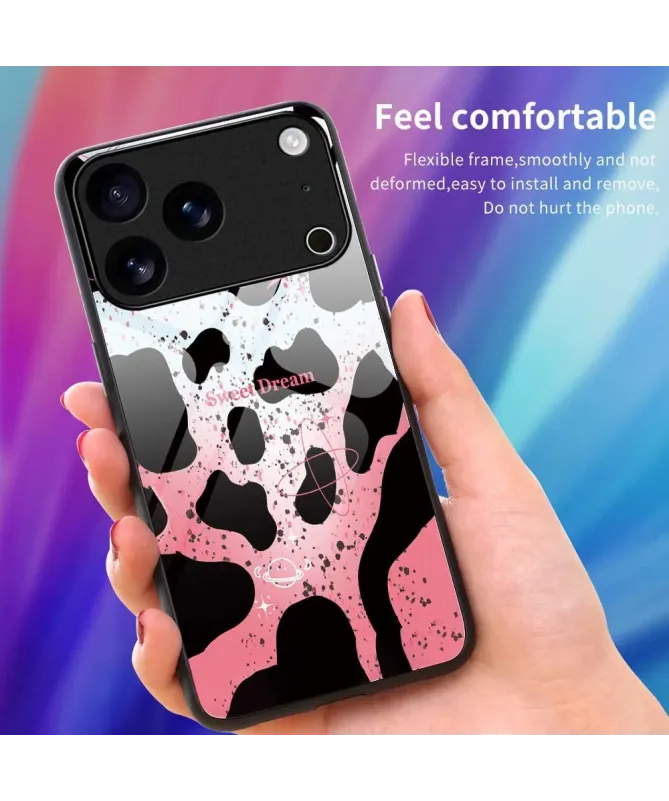 Coque iPhone 17 Pro "Sweet Dream" Imprimé Vache Rose