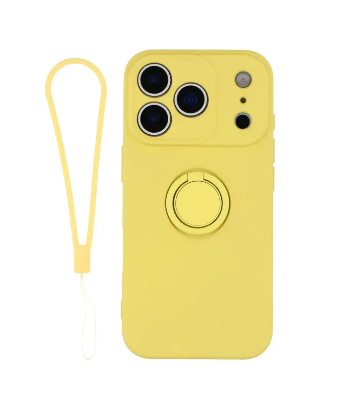 Coque iPhone 17 Pro silicone liquide avec anneau