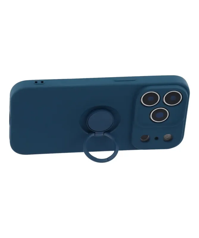 Coque iPhone 17 Pro silicone liquide avec anneau