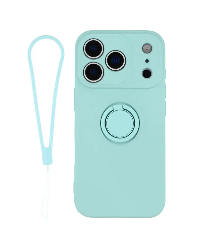 Coque iPhone 17 Pro silicone liquide avec anneau