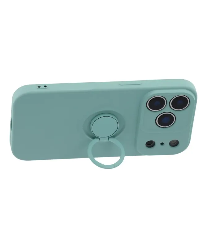 Coque iPhone 17 Pro silicone liquide avec anneau