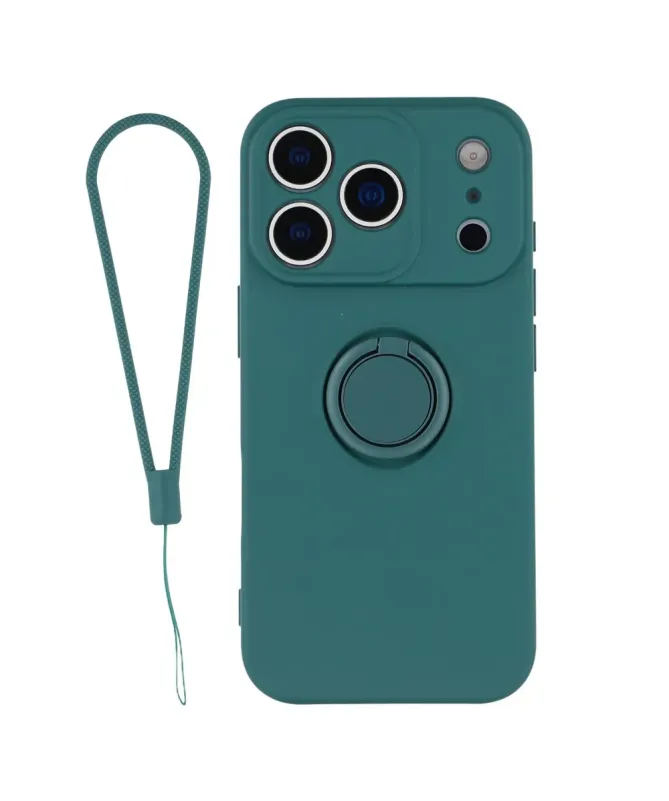 Coque iPhone 17 Pro silicone liquide avec anneau
