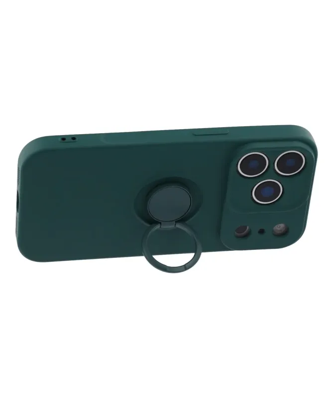 Coque iPhone 17 Pro silicone liquide avec anneau