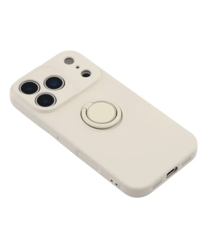 Coque iPhone 17 Pro silicone liquide avec anneau